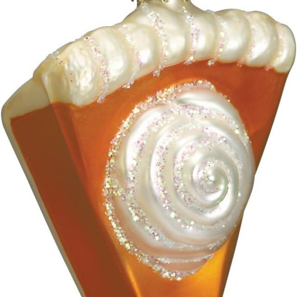 Ornaments: Piece of Pumpkin Pie Glass Blown Ornaments for Christmas Tree 32019 2